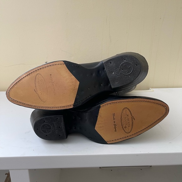 NWT Alberta boot Black Cowhide Leather Cowboy Western Boots Women Size 10 US - Picture 4 of 8